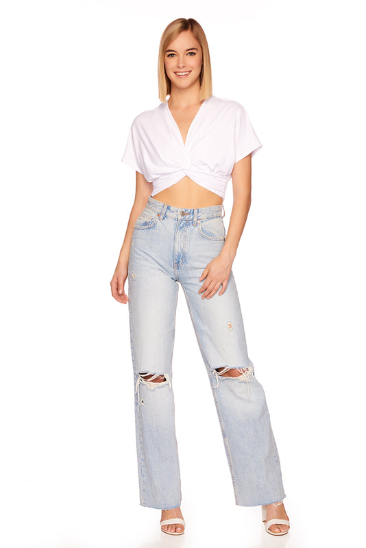 twist front dolman crop top